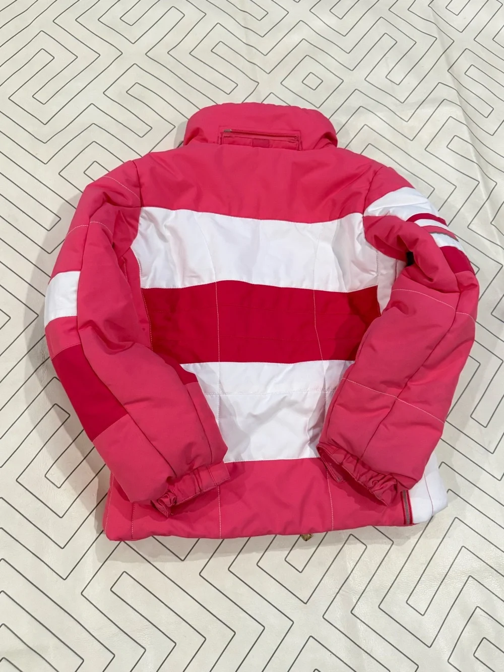 Obermeyer Pink and White Ski Puffer Jacket